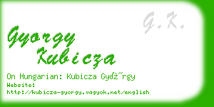 gyorgy kubicza business card